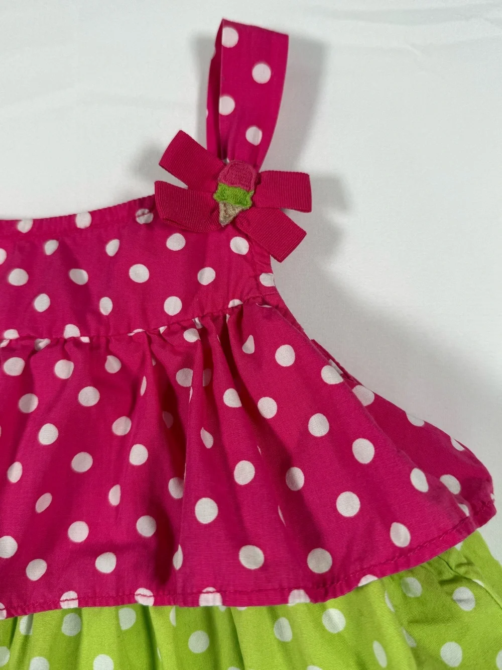 GYMBOREE Girls Ice Cream Sweetie Tiered Polka Dot Dress 4T 2012 Preppy Cottage